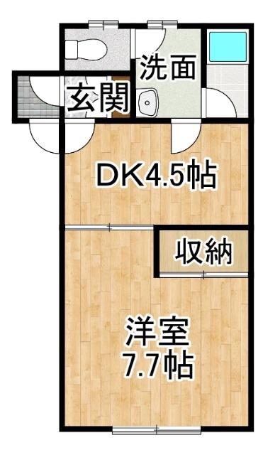 カーサグラディート(1DK/1階)の間取り写真