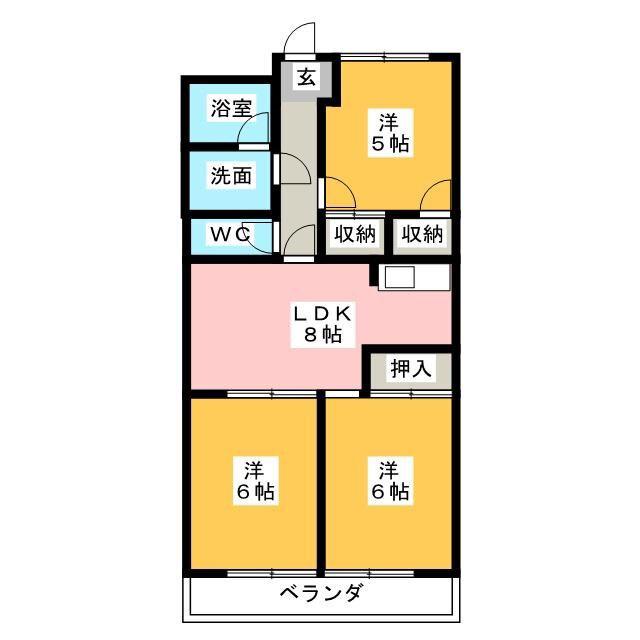 ENJYOII(3DK/4階)の間取り写真