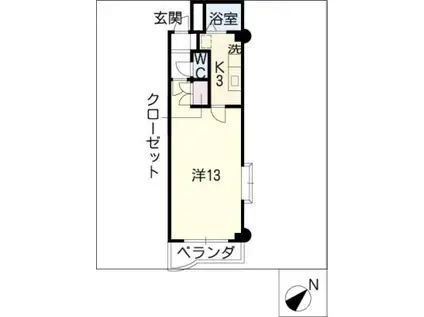 ステューディオ・細野(1K/5階)の間取り写真