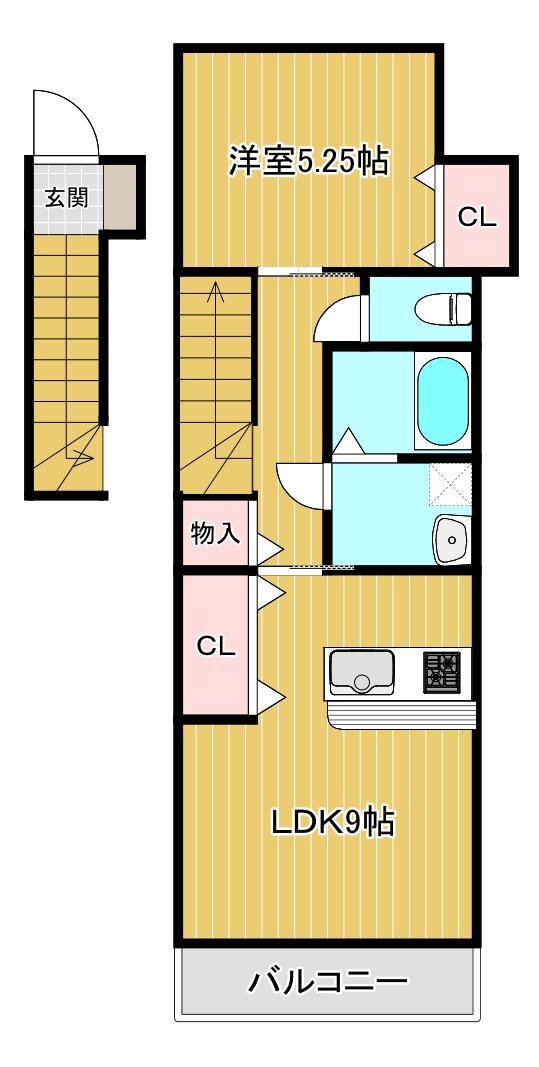 グレースコートII(1LDK/2階)の間取り写真