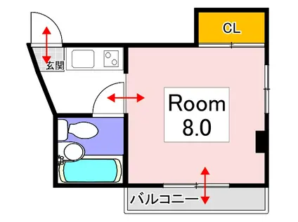 メゾンホワイト(ワンルーム/1階)の間取り写真