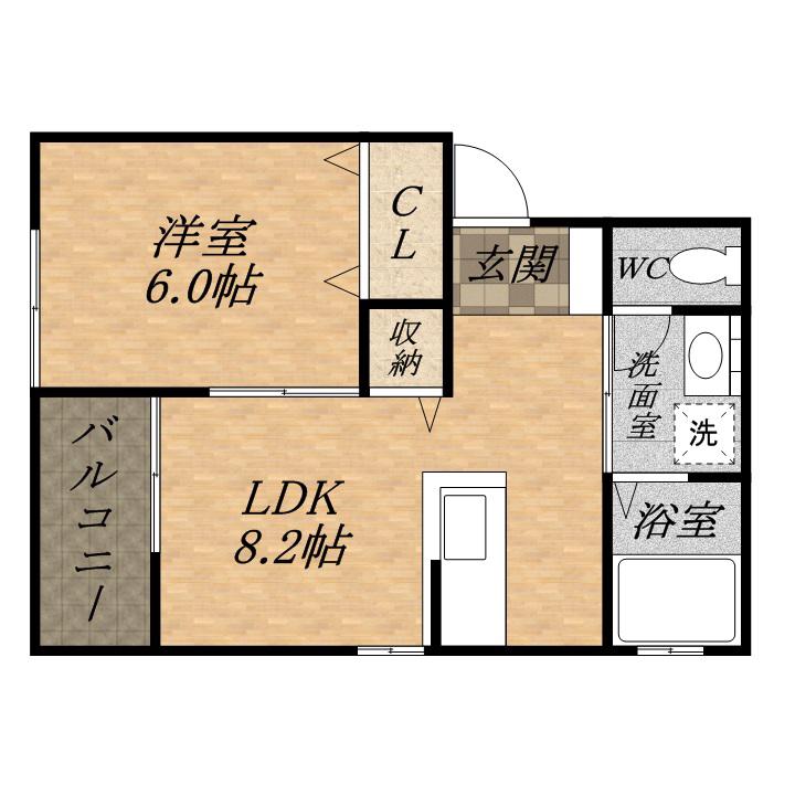 ベルリード宝塚(1LDK/1階)の間取り写真