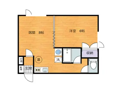 JR宗谷本線 名寄駅 徒歩10分 2階建 築26年(1LDK/2階)の間取り写真
