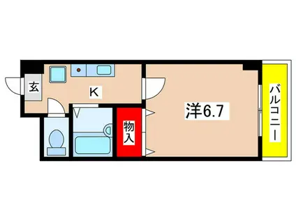 セントポーリア丸太町(1K/2階)の間取り写真