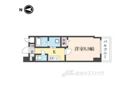 ESTRUTH KYOTO(1K/8階)の間取り写真