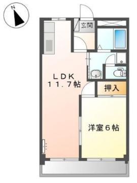 アクロス7122(1LDK/1階)の間取り写真