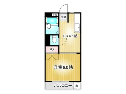 ナゴヤビル(1DK/3階)の間取り写真