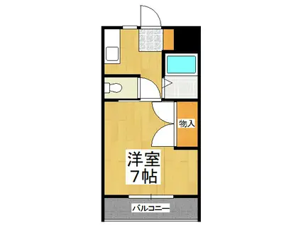 リトルハイム長岡(1K/3階)の間取り写真