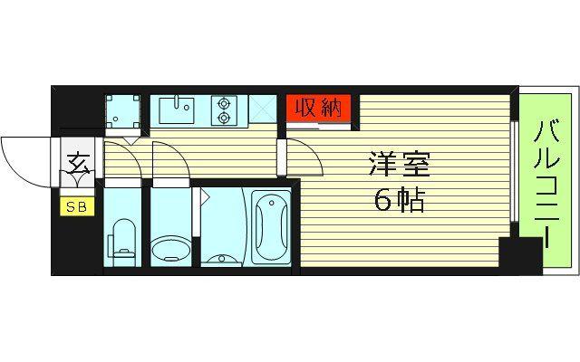 ワールドアイ大阪城イーストIII(1K/4階)の間取り写真