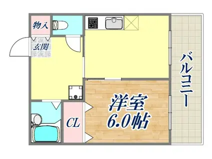 リンケージⅢ(1DK/5階)の間取り写真