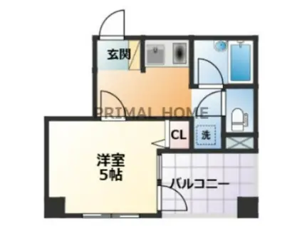 てぃだ横浜(1K/5階)の間取り写真