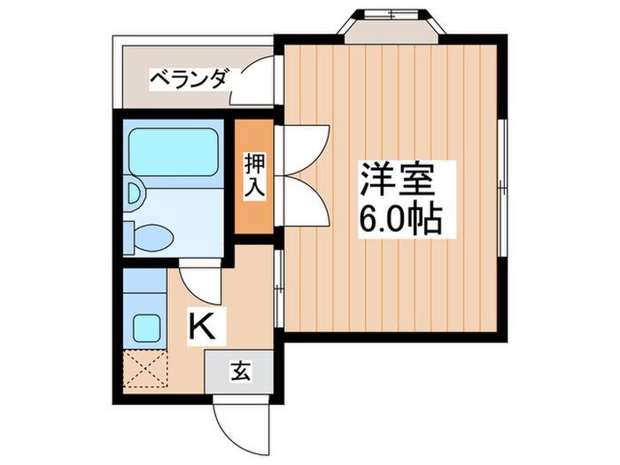 リバティー中央(1K/5階)の間取り写真