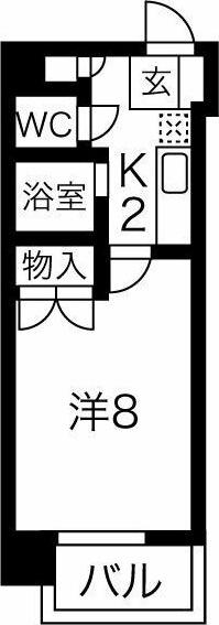 グリンハイツ(1K/5階)の間取り写真