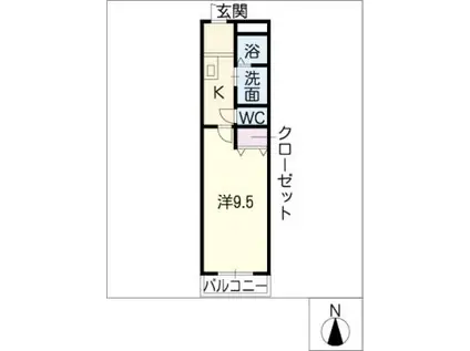 メゾン永遠(1K/2階)の間取り写真