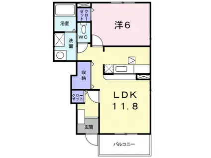 コートロベリア(1LDK/1階)の間取り写真