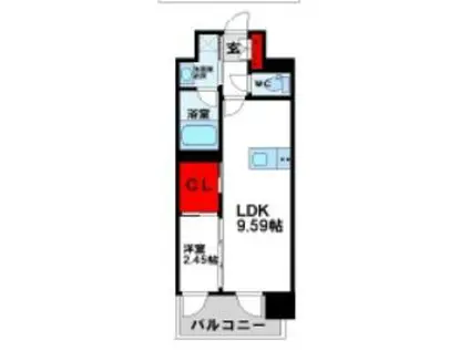 プレジデンス ざ 三萩野(1LDK/8階)の間取り写真