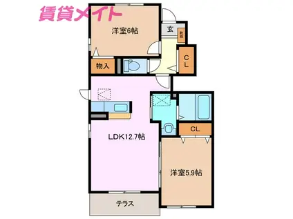 あすなろ館(2LDK/1階)の間取り写真