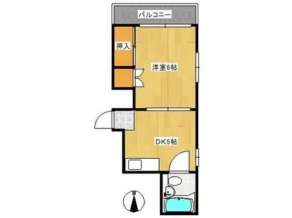 服部ビル(1K/3階)の間取り写真