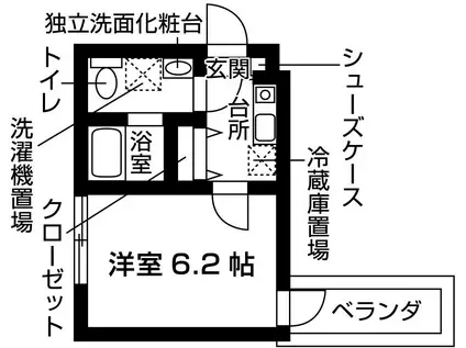 ネクスフィーダ北白川(1K/3階)の間取り写真