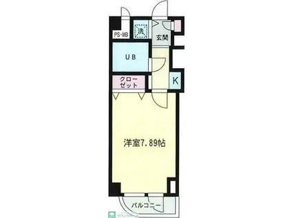 カンファーコート(1K/3階)の間取り写真