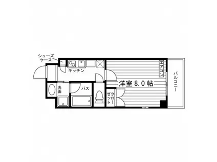HILLOCK COURT(1K/4階)の間取り写真
