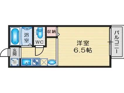 リヴェール南高浜(1K/1階)の間取り写真