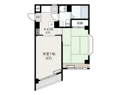 メゾン・フローラ(2K/3階)の間取り写真