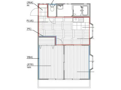 リーフガーデンD(2DK/1階)の間取り写真