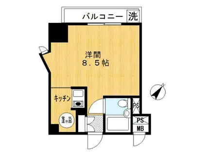 シャンボール互恵ビル(ワンルーム/9階)の間取り写真