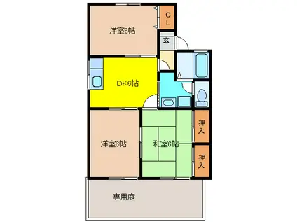 プラザITOII(3DK/1階)の間取り写真