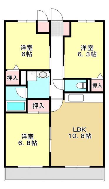 サンパレス(3LDK/2階)の間取り写真