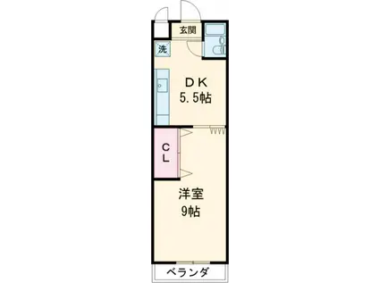 サントピアマンション(1DK/2階)の間取り写真