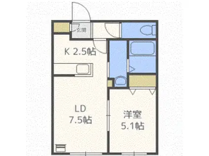 PARENTE NANGO15(1LDK/4階)の間取り写真