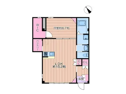 シュバーンII(1LDK/1階)の間取り写真