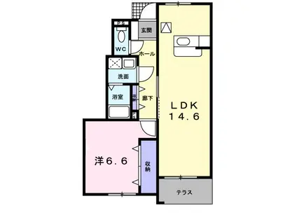 シューネスハイムIII(1LDK/1階)の間取り写真