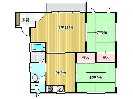 〇ファミリーマンション G(3DK/2階)の間取り写真