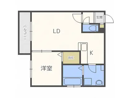 アンジュオール(1LDK/3階)の間取り写真