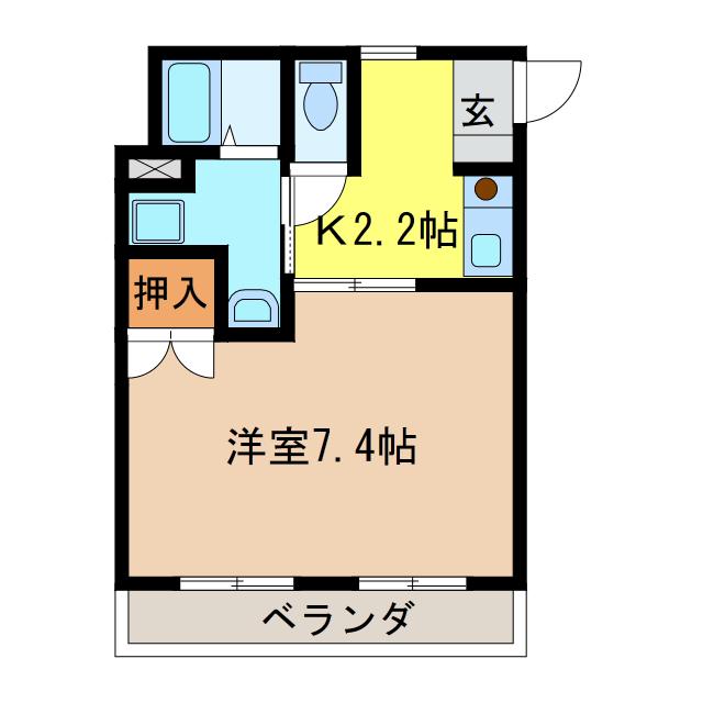 ルミエール シャトー(1K/2階)の間取り写真