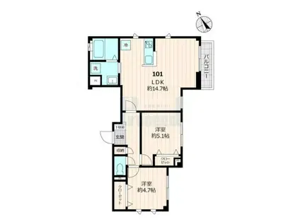 ユアメゾン上板橋(2LDK/1階)の間取り写真