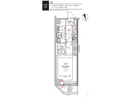 RELUXIA品川中延(1K/2階)の間取り写真