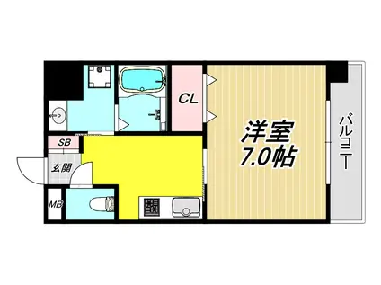 リブネスコート伊丹(1K/10階)の間取り写真