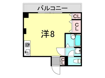 グランツ御影(ワンルーム/3階)の間取り写真