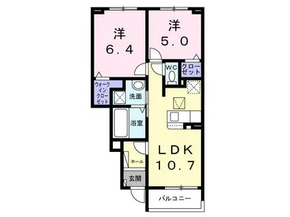 メゾンヴェール高田(2LDK/1階)の間取り写真