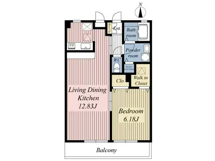ビレッジイーストアベニュー(1LDK/1階)の間取り写真
