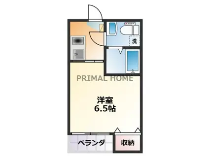 パークサイドエム(1K/2階)の間取り写真