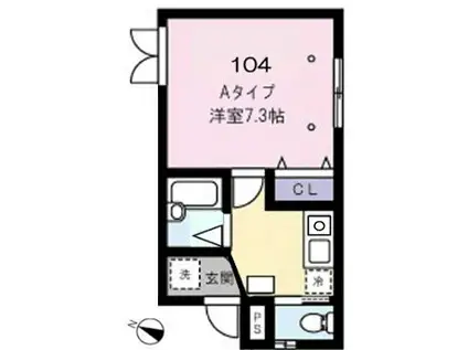 グランシャレー金町(1K/1階)の間取り写真