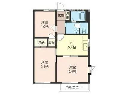 ハイツフレグランス明原(3K/1階)の間取り写真