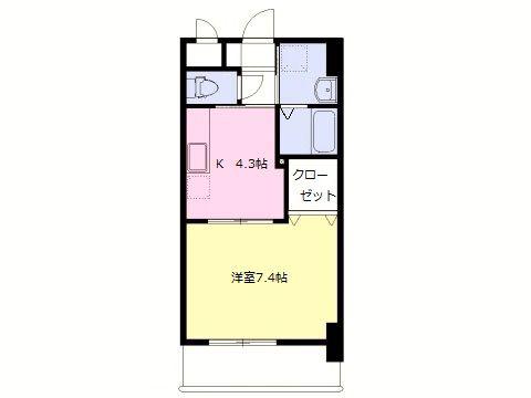 アンクレージュ・KAZ(1DK/5階)の間取り写真