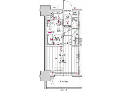 ガーラ・プレシャス高輪台(1K/5階)の間取り写真