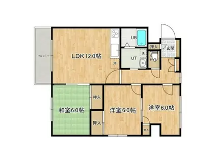 平岸2・7レジデンス(3LDK/4階)の間取り写真